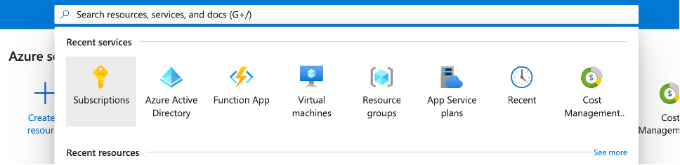 Navigate to Subscriptions