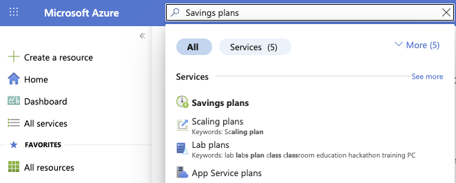 Navigate to Savings Plans
